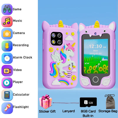 Kids Smart Educational Toys Musci Player Learning Selfie Toddler Phone Games for Children Age 3-12 Best Christmas Birthday Gifts