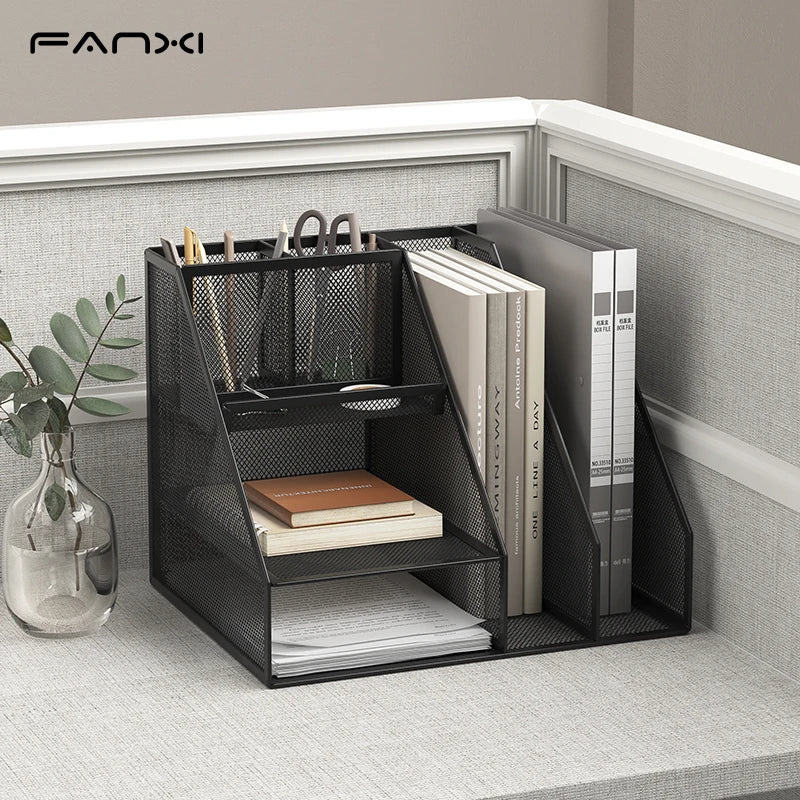 Desk Organizer, Office Supplies with 2 Paper Organizer