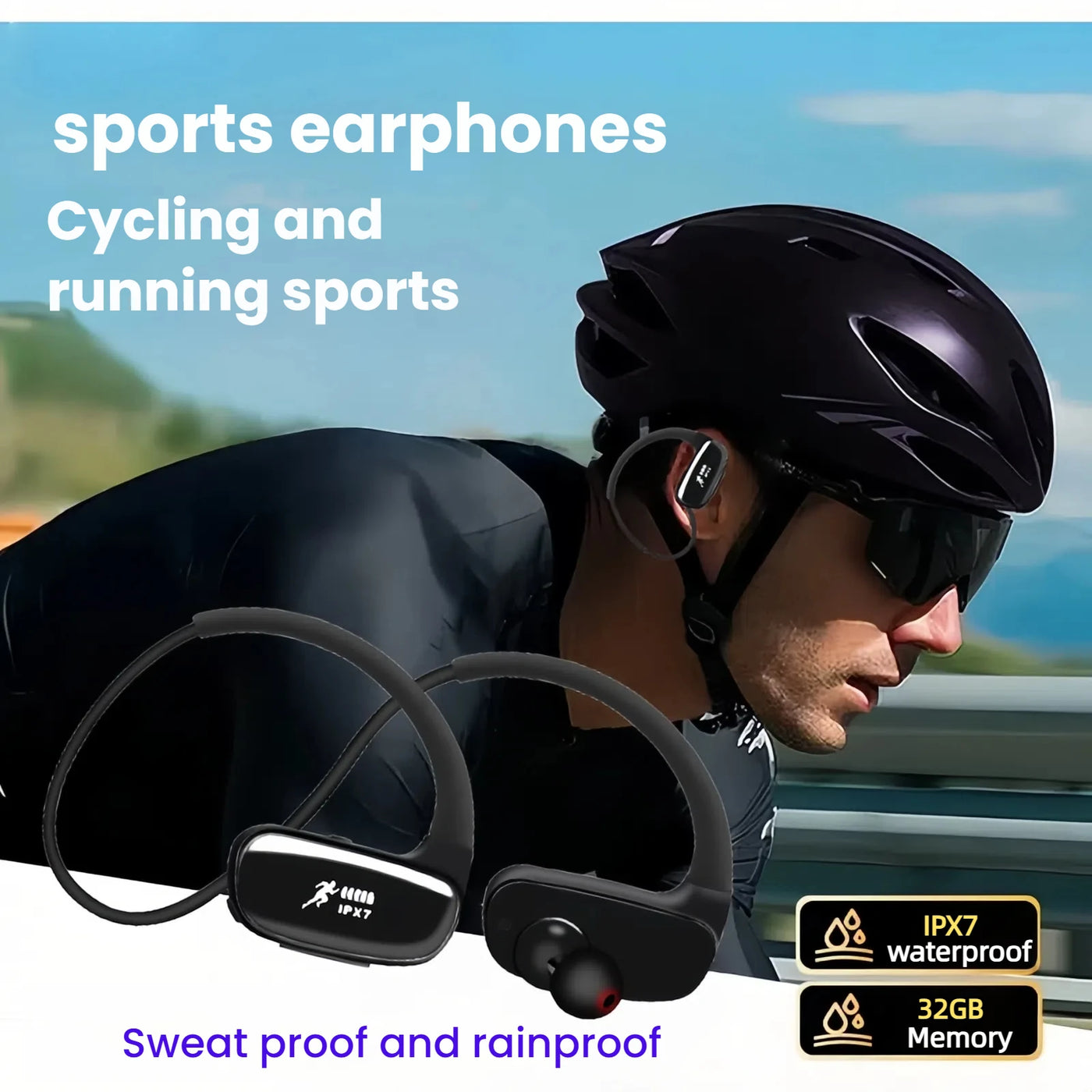 Wireless Earbuds Bluetooth 5.4 Headphones Bluetooth Gym Running Headphones 32GB MP3 Player for Workouts, Running, Cycling