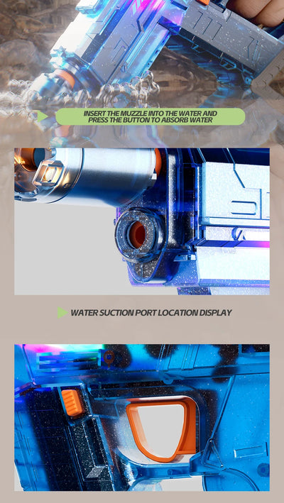 2025 New Summer UZI Water Gun Toy Swimming Pool Play Water Adult Shots Games Toy Outdoor Games High Pressure Water Gun Kids Gift