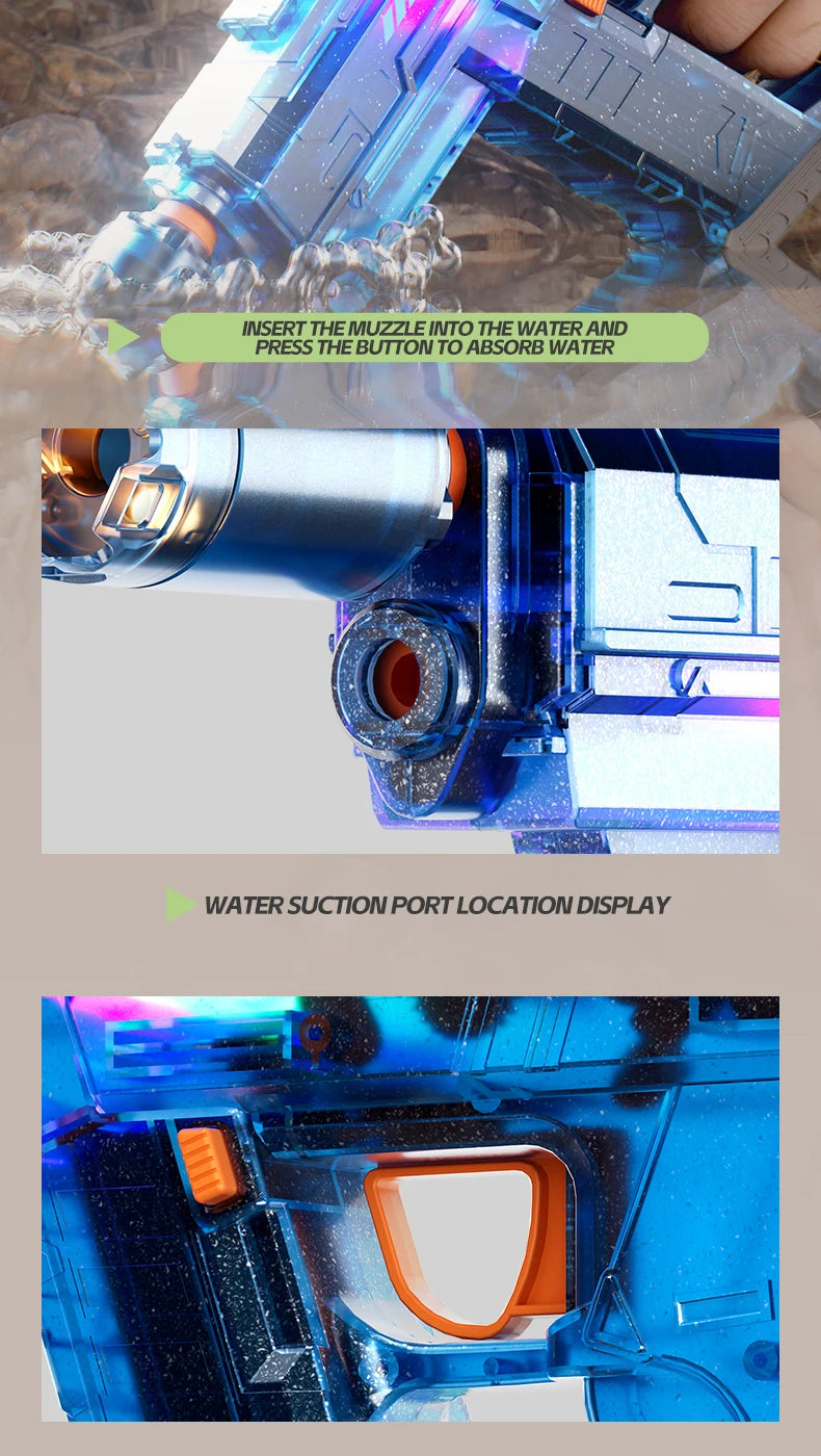 2025 New Summer UZI Water Gun Toy Swimming Pool Play Water Adult Shots Games Toy Outdoor Games High Pressure Water Gun Kids Gift
