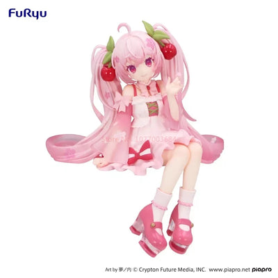 2025 New Sakura Miku Anime Toy Cute Hatsune Miku Pretty Girl Sitting Style Figurine Model Collection Toy Gifts
