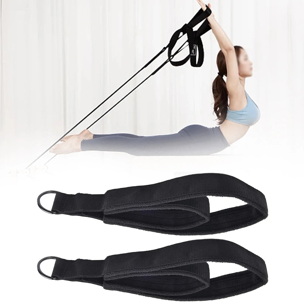Pilates Reformer Foot Straps - Double Loop D-Ring Exercise Handles (2-Pack)