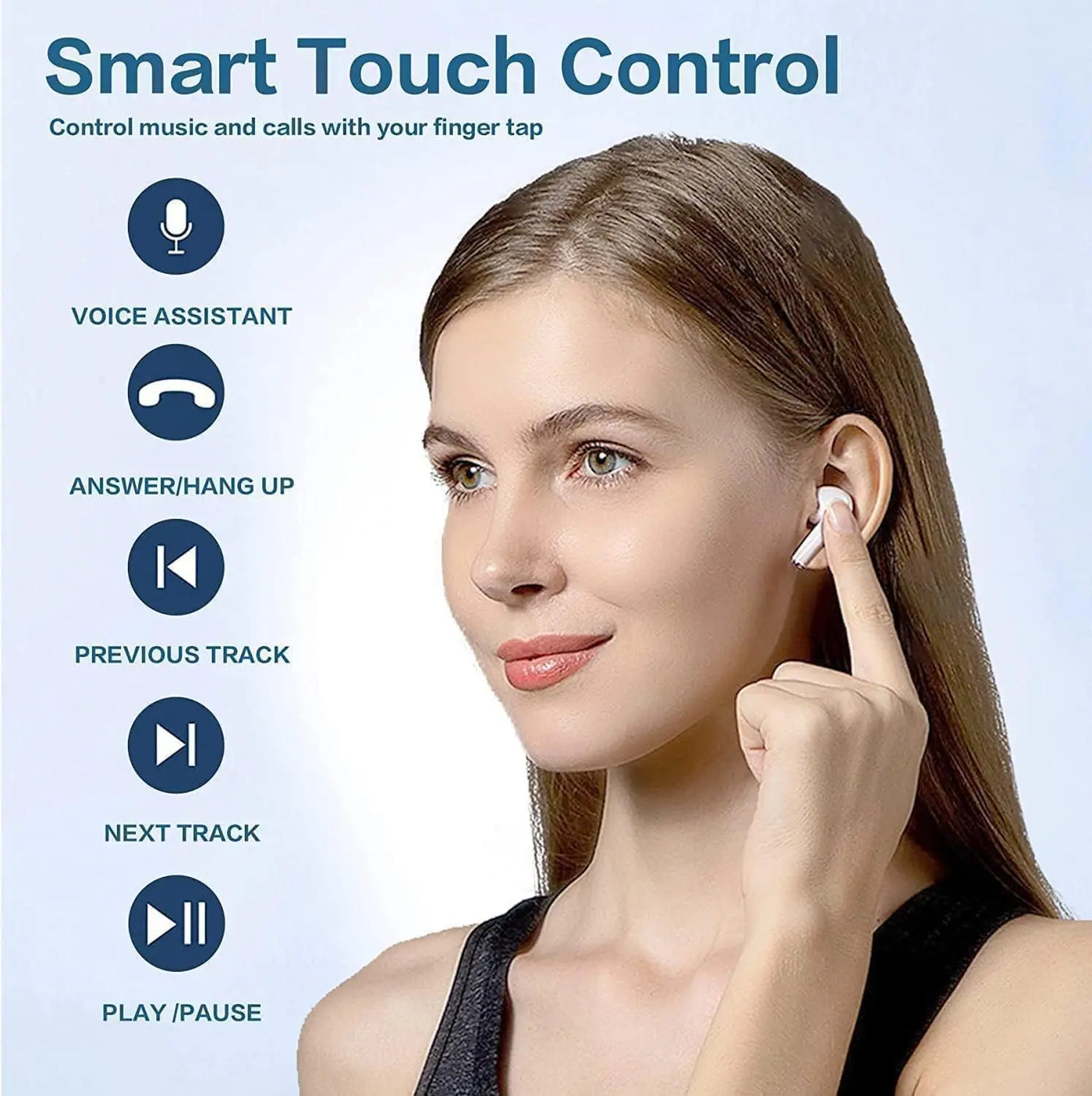 Wireless Headphones - for sports. Stereo sound, high-fidelity stereo music and microphone. Low-latency headphones.