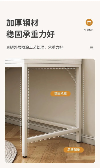 Home Computer Desk with Storage Shelves Modern Executive Study