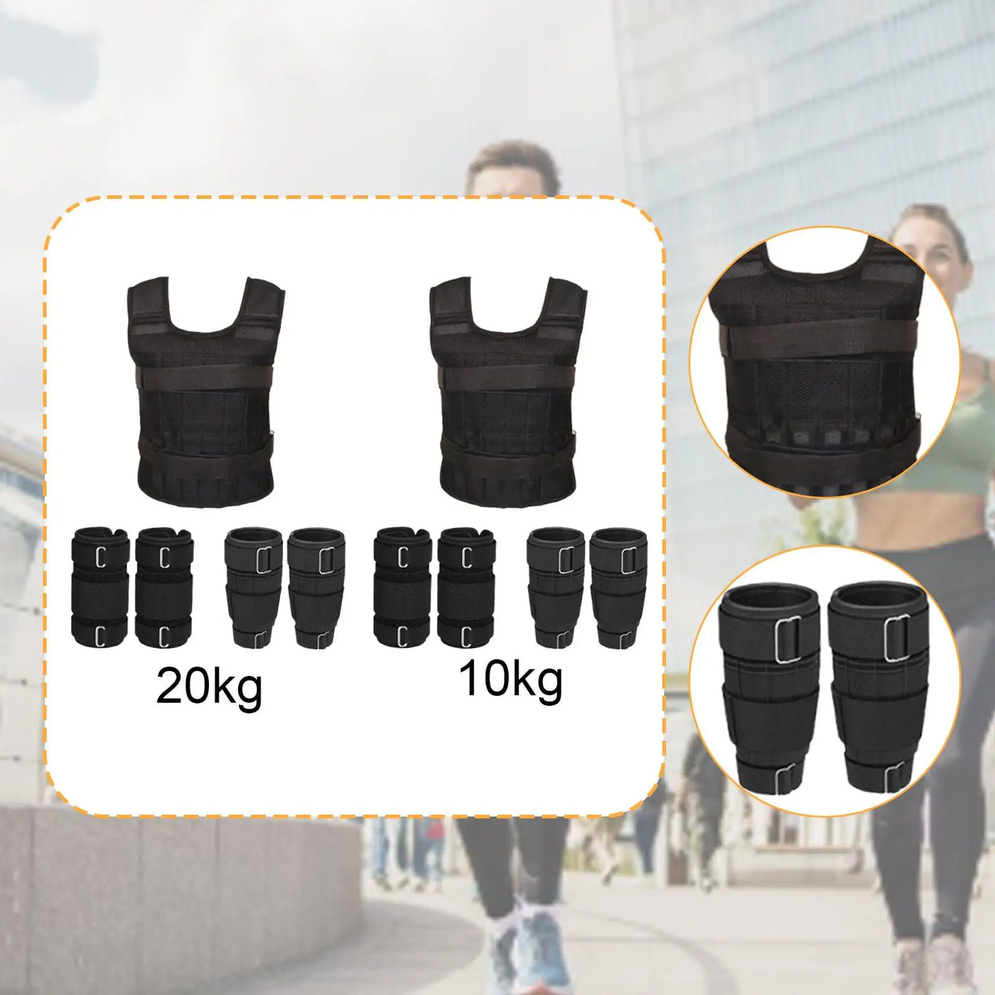 Weight Vest Sports Strength Training Running Breathable Muscle Building Versatile with Leg and Hand Straps Exercise Workout Gear
