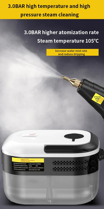 Steam Cleaner High Pressure and Temperature Handhled Steam Mop Commercial Household Air Conditioner Kitchen Hood Car Jet Washer