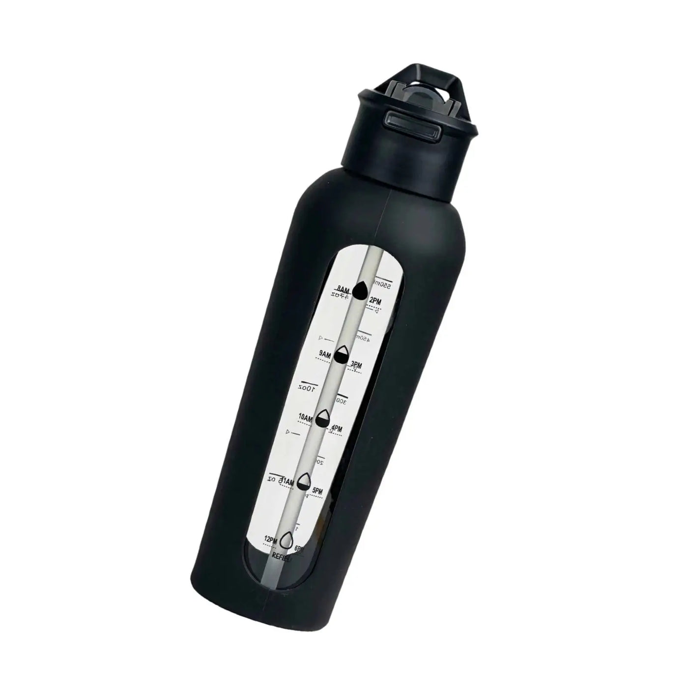 Glass Water Bottle with Silicone Sleeve Sports Bottle for Gym Travel Fitness