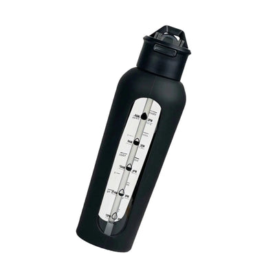Glass Water Bottle with Silicone Sleeve Sports Bottle for Gym Travel Fitness