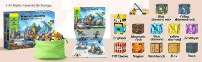 2025 Magnetic Building Blocks Mine World Magnet Cube Set for Boy Girl Kid Age 3+ DIY Model Children Stem STEM Sensory Toy Gift
