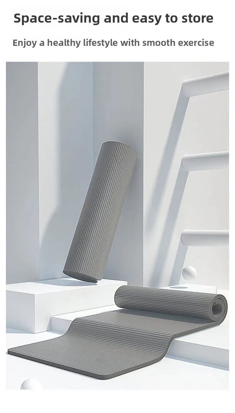 Men's Fitn Yoga Mat Thiened 20mm Wide Long Anti-slip Sports Yoga Mat Home Use Exercise Equipment l Rubber Pure Color