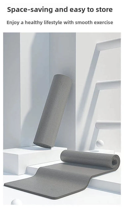 Men's Fitn Yoga Mat Thiened 20mm Wide Long Anti-slip Sports Yoga Mat Home Use Exercise Equipment l Rubber Pure Color