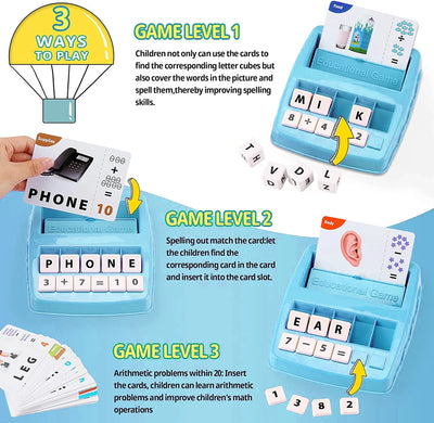 Educational Toys Learning Games for Kids 2 in 1 Matching Letter Spelling Number Cognition Early Math Game for Boys Girls Gifts