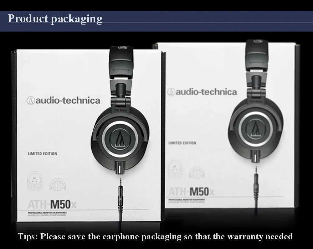Audio-Technica ATH-M50x Professional Studio Monitor Headphones