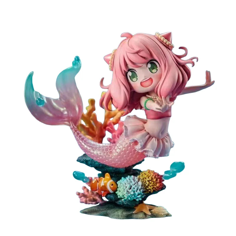 Anime Figurines Spy Games Home Decor Figurines Ania Cosplay Mermaid Series Cute Teenage Anime Trendy Toy Models Desktop Ornament