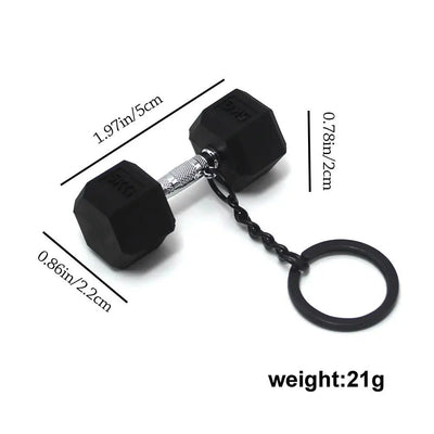Gym Gifts DIY Barbell Keychain Gym Lovers PVC Charms Bags Keychain Kettlebell Dumbbell Pendant Keychain Jewelry Accessories