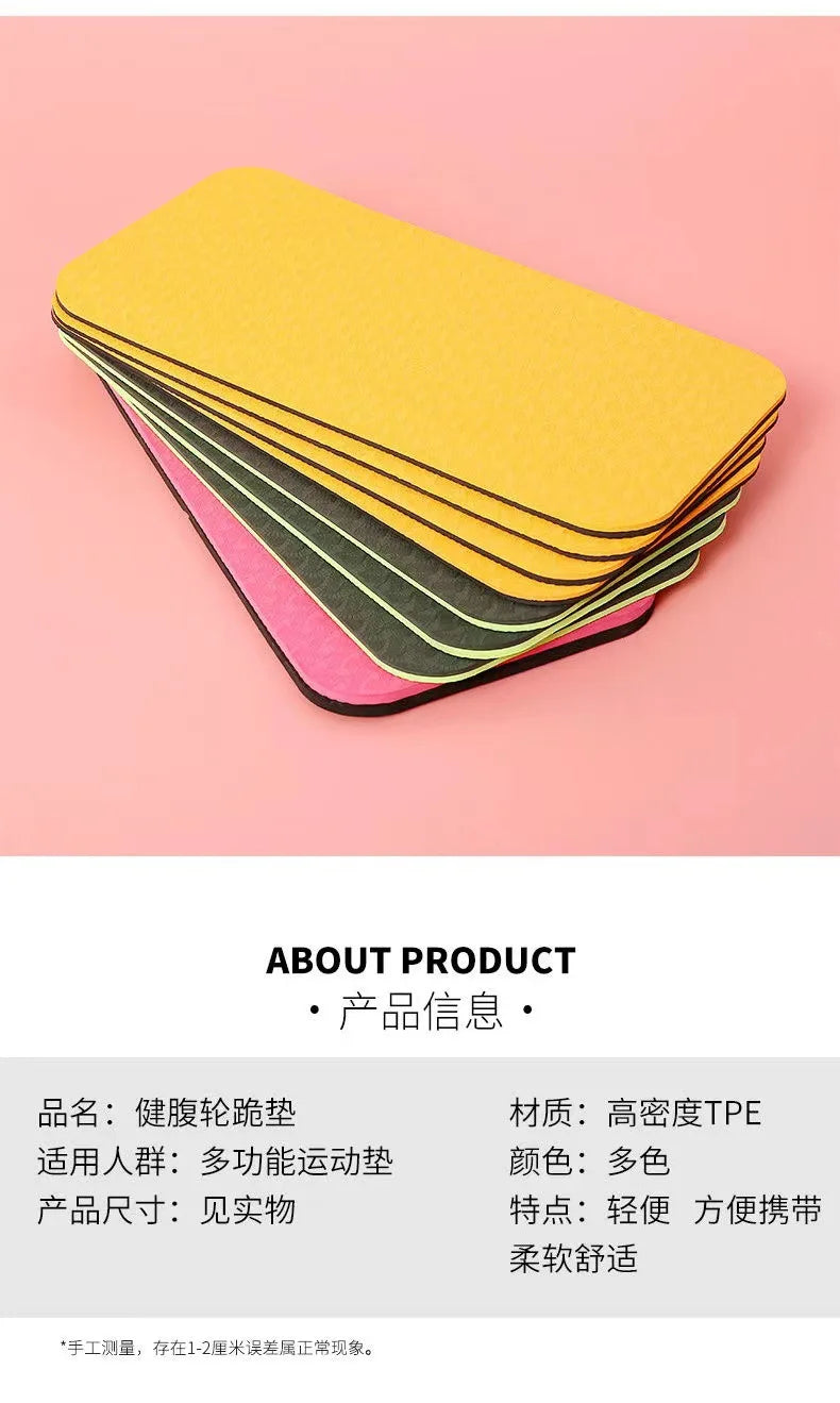 Yoga Mat Non-slip Sports TPE Fitness Mat 33cm Length Comfortable Rubber Mat Suitable for Sports Yoga and Pilates Gymnastics