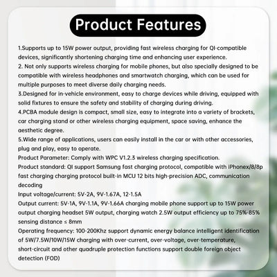 Wireless Charging Module DIY Wireless Charger QI Fast Charging Pad Wireless Charging Transmitter Support Smartwatch 15W Adaptive