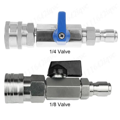 High Pressure Washer Ball Valve Kit with 3/8 Or 1/4 Inch Quick Connect Plug Power Washer Hose Control 4500 PSI Water Flow Switch