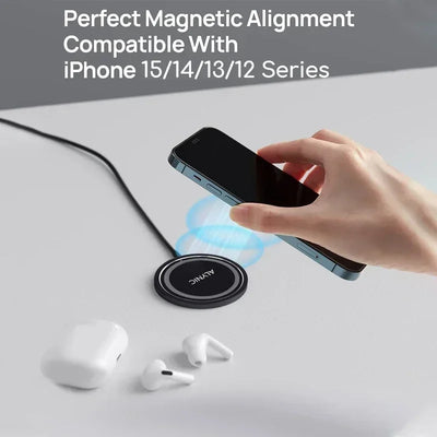 Magnetic Wireless Charger Pad Stand for iPhone 16 15 14 13 Pro Max Mini Airpods PD Macsafe Earphone Phone Fast Charging Station