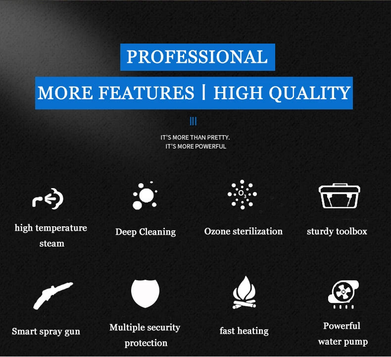 Professional portable uphplstery steam pressure washer 110V/220V steam cleaner for cars house kitchen air conditioner