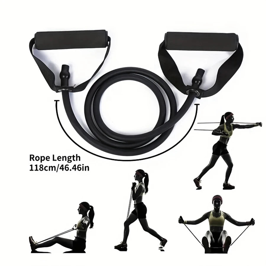4-Level Resistance Band with Handles - Adjustable Strength Training Tube