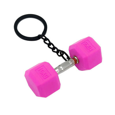 Gym Gifts DIY Barbell Keychain Gym Lovers PVC Charms Bags Keychain Kettlebell Dumbbell Pendant Keychain Jewelry Accessories