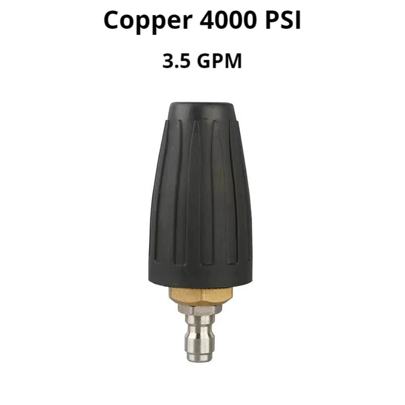 High Pressure Washer Fast Rotating TurboNozzle,1/4 QuickConnect Spray Tip 2.5,3.0,3.5,4.0,4.5 GPM 4000PSI
