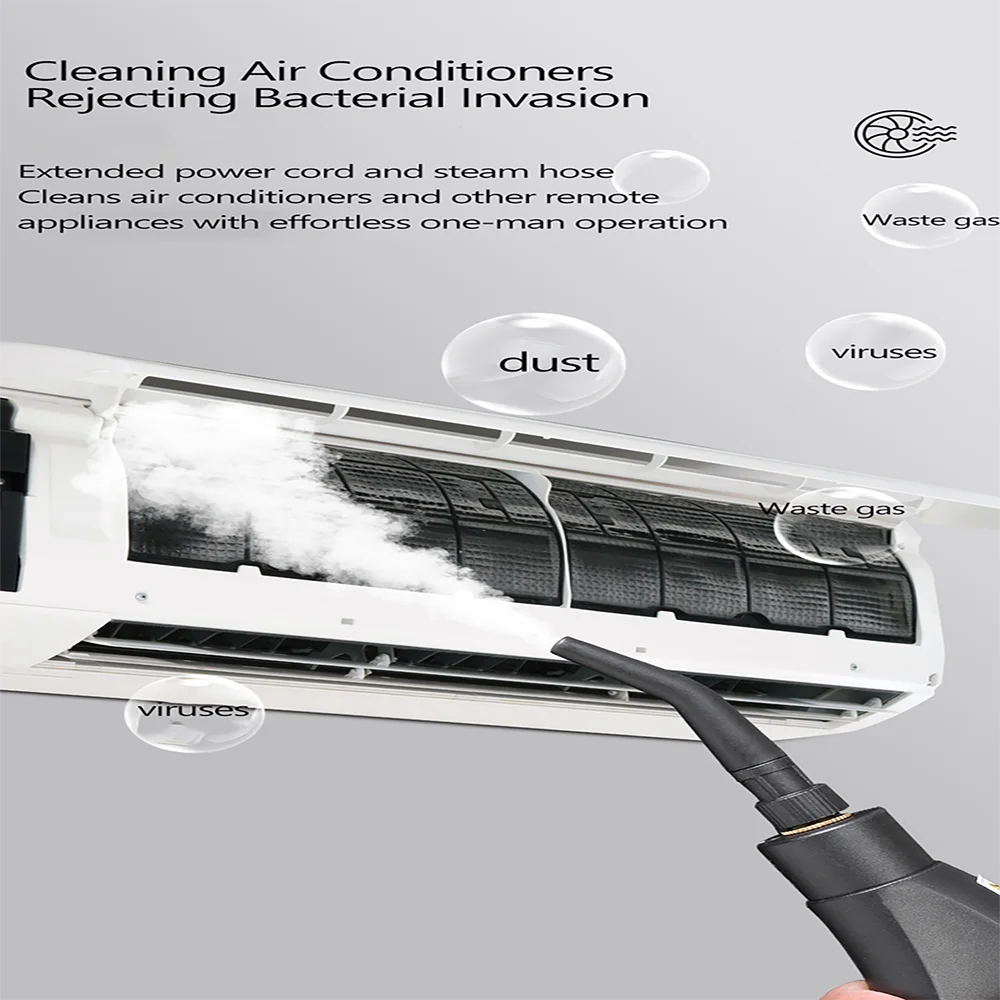 Steam cleaner, 3-level adjustable handle, 15-year heating element, 1.2-liter tank, portable steam cleaner for cleaning with 12 a