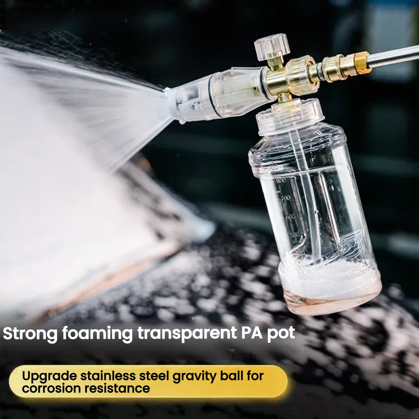 Pressure Washer Foam Cannon， Foam Generator Snow Foam Lance， 1/4” Quick Connector， Adjustable Sprayer Nozzle，Pressure Washer Kit