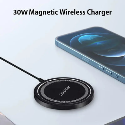 Magnetic Wireless Charger Pad Stand for iPhone 16 15 14 13 Pro Max Mini Airpods PD Macsafe Earphone Phone Fast Charging Station