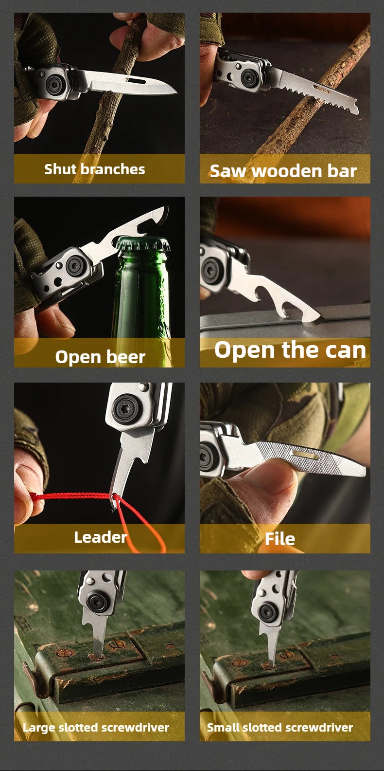 Multifunctional pliers mini tool pliers steel folding pliers multi-purpose knife pliers emergency outdoor home portable
