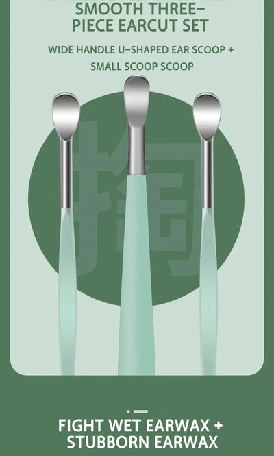 Earspoon Six-piece Ear-picking Tool Stainless Steel Ear-picking Spoon Leather Bag Ear-cleaning Spoon Easy to Carry at Home