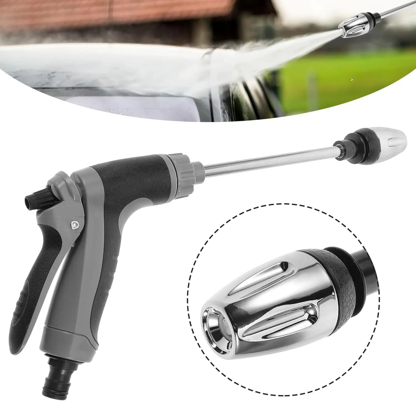 Pressure Washer, High Pressure Water Gun, Portable Washer for Car, Floor, Wall Cleaning,with 360° Rotating for Three Spray Modes