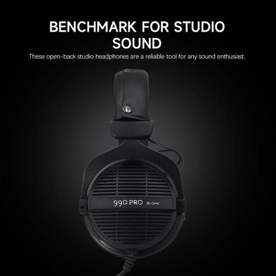 DT 990 PRO Open-Back Studio Monitor Headphones with High-Resolution Audio for Mixing and Mastering