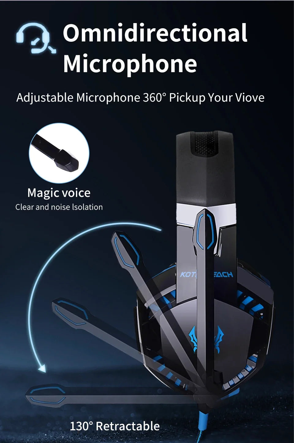Gaming Headphones Wired Headset with Microphone 3.5mm Surrond Sound Stereo Deep Bass for PS4 PS5 PC Laptop XBOX Gamer Glowing