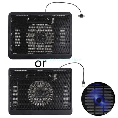 Laptop Cooler Cooling Pad 12-14 Inch Gamer USB Quiet Fans Portable Gaming Stand Notebook Cooler Stand Chill Mat with 1 Blue LED