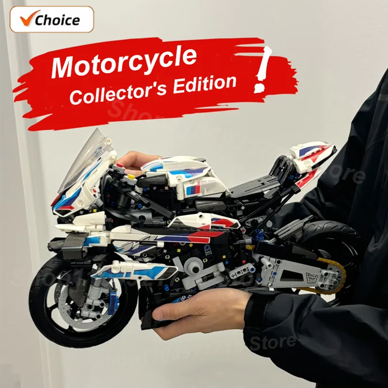 2025 Motorcycle Building Blocks Toy Set Realistic Motorcycle Model Assembly Educational Gift for Kids Boys Adults Creative Decor