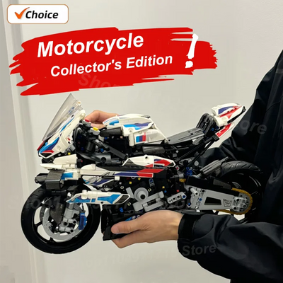 2025 Motorcycle Building Blocks Toy Set Realistic Motorcycle Model Assembly Educational Gift for Kids Boys Adults Creative Decor