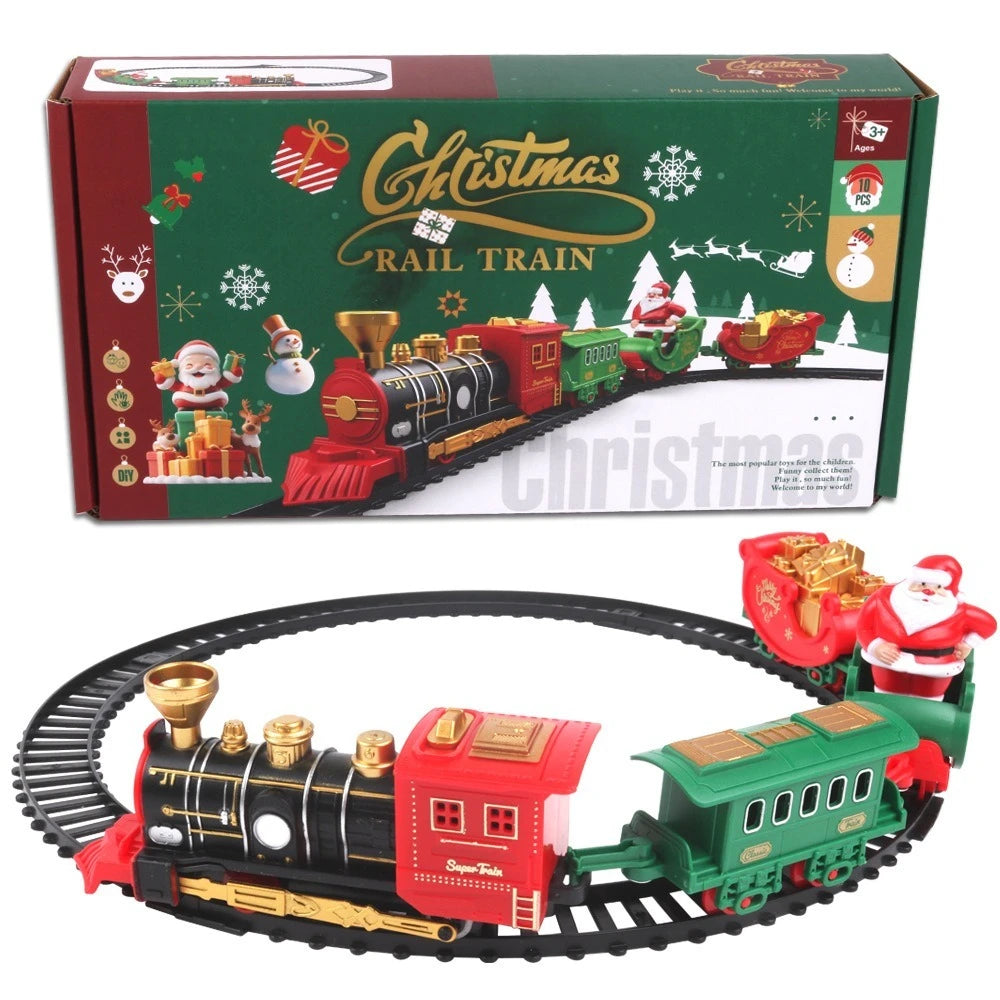 2025 Mini Electric Christmas Train Toy Electric Rail Car Children's Simulation Car Toy Children's Christmas Gift