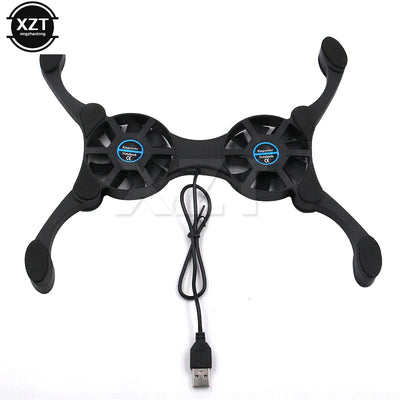 Practical Laptop Cooling Pad Portable Folding Radiator Usb Dual Fan Non-Slip Protective Pads For Notebook Computer Cooler Fan