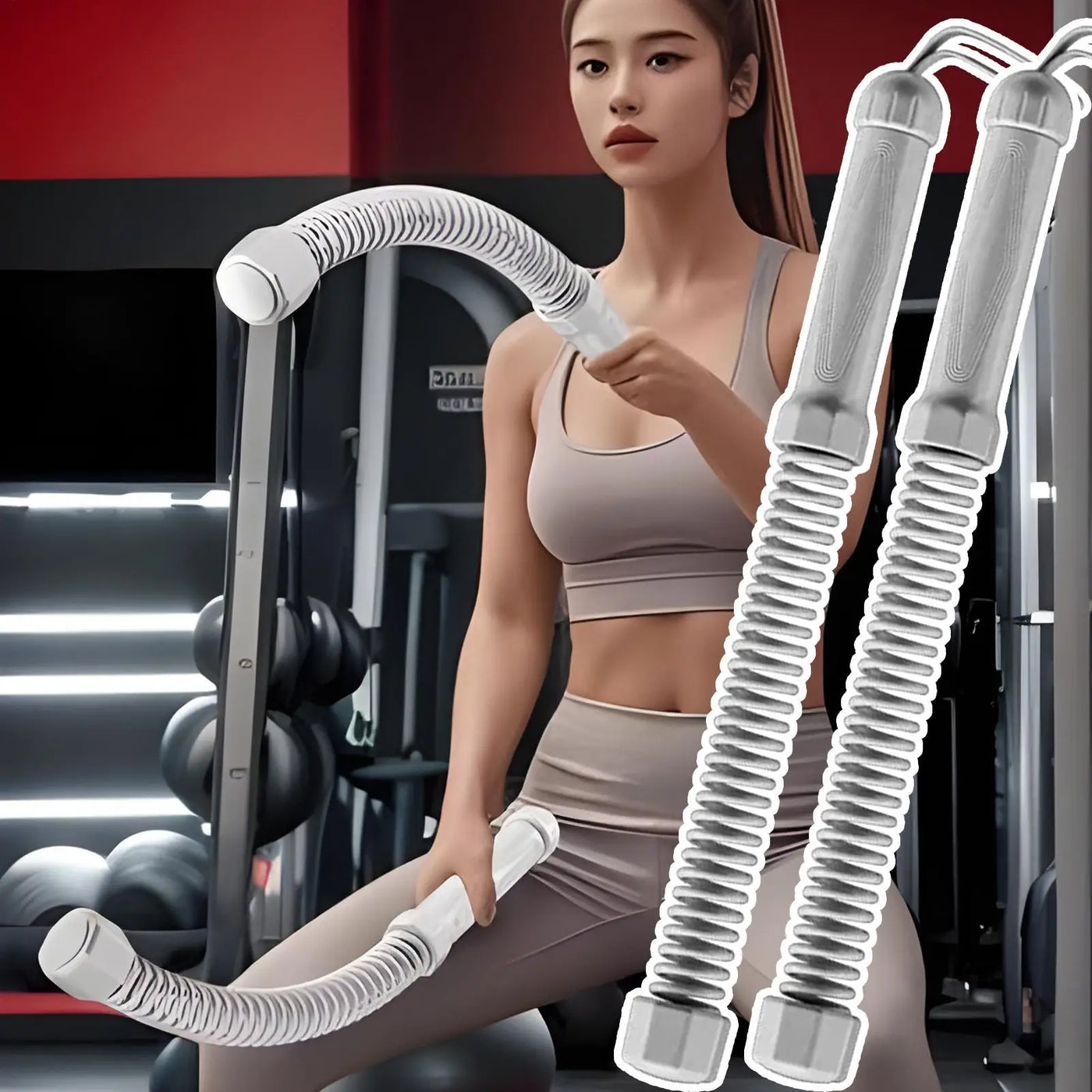 Battle Ropes 2 Pieces Rope Workout Anti-Knot Cordless Fitness Strap Shock-Absorbent Non-Slip Compact for Men Women Sports Home