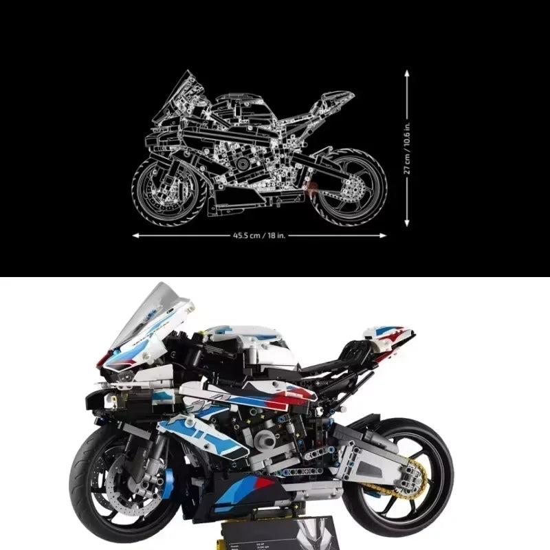 2025 Motorcycle Building Blocks Toy Set Realistic Motorcycle Model Assembly Educational Gift for Kids Boys Adults Creative Decor