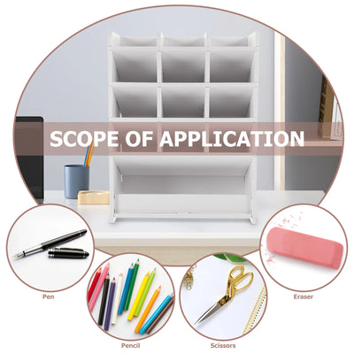 Desktop Storage Box Wood Office Stationery Organizer