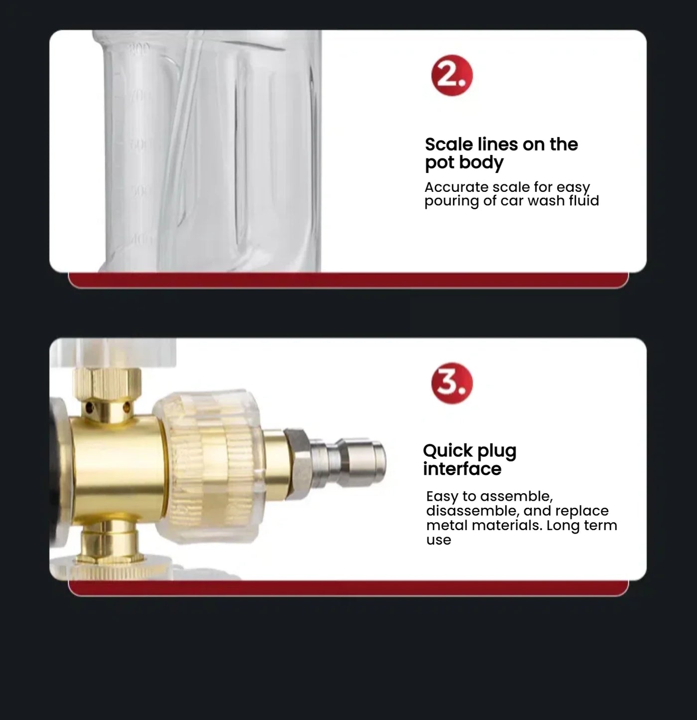 Pressure Washer Foam Cannon， Foam Generator Snow Foam Lance， 1/4” Quick Connector， Adjustable Sprayer Nozzle，Pressure Washer Kit