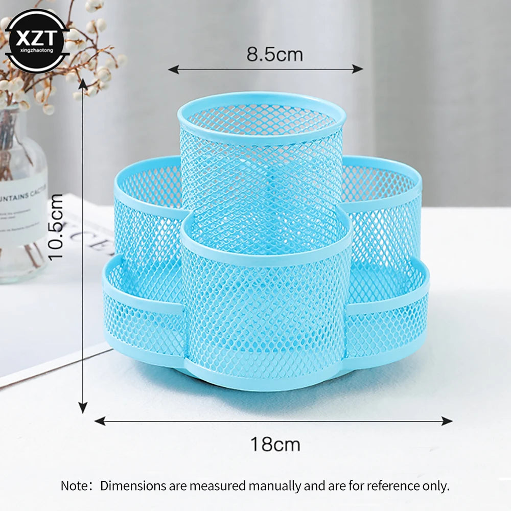 New Home Office Large Capacity Art Supply Space Saving 360 Degree Rotating 7 Compartments Pencil Holder Desk Organizer Workspace