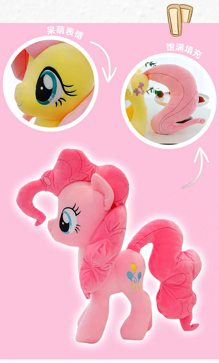 New My Little Pony Plush Doll Anime Twilight Sparkle Fluttershy Pinkie Pie Cartoon Soft Ornament Birthday Kawaii Toy Kid Gift