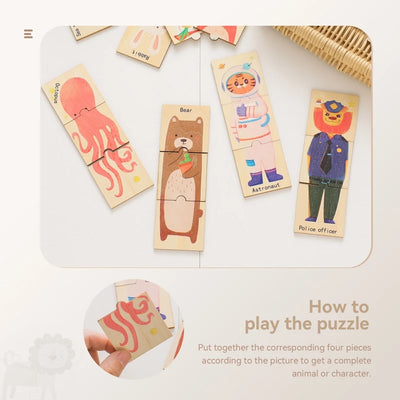 Baby Toys Montessori Wooden Puzzles Children Toys Hand Grab Board Animal Cognition Learning Educational Toys For Kids 1-3 Years