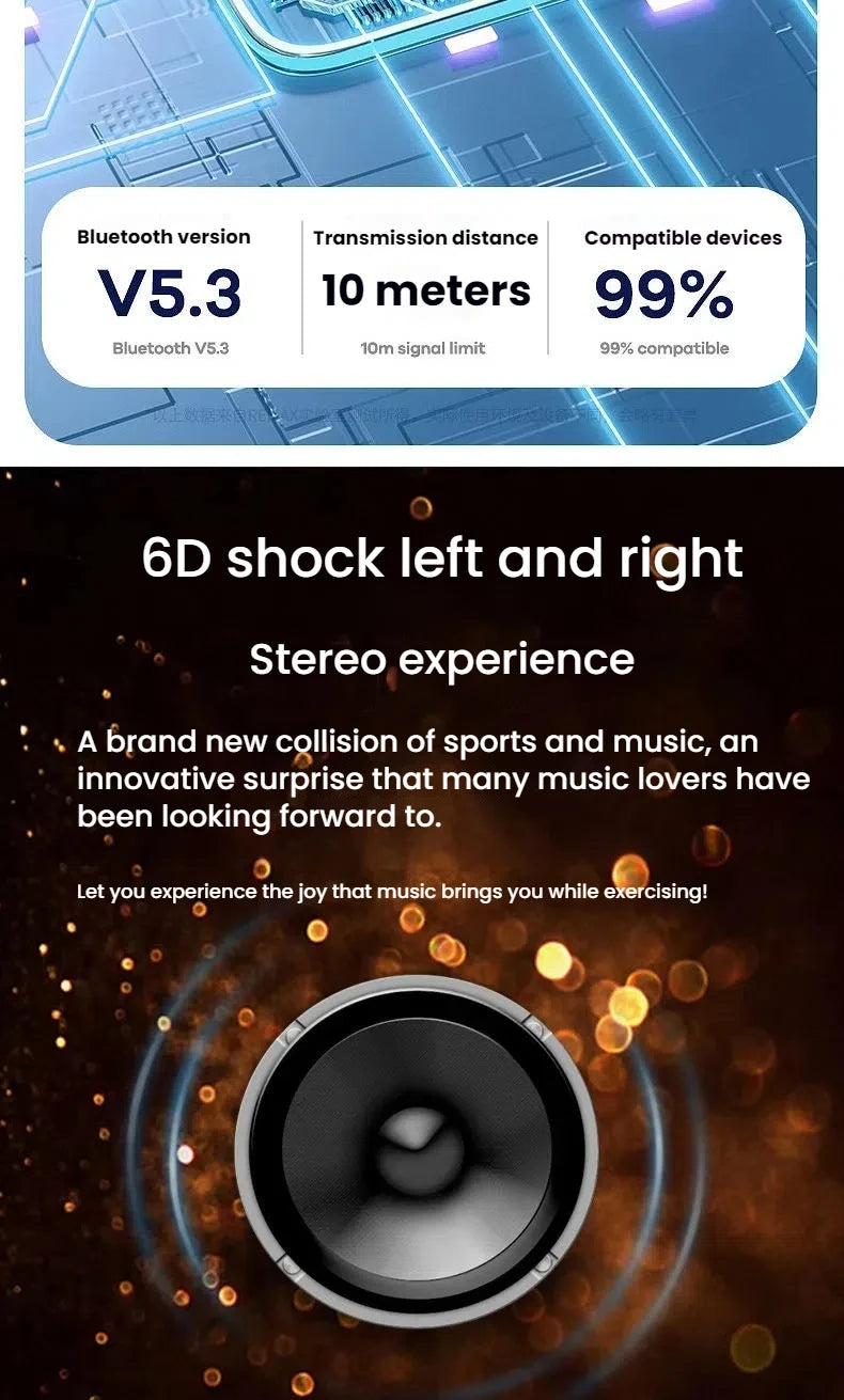 Wireless Earbuds Bluetooth 5.4 Headphones Bluetooth Gym Running Headphones 32GB MP3 Player for Workouts, Running, Cycling