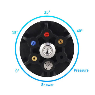 Pressure Washer Nozzle 1/4inch Quick Plug High Pressure Cleaner 6-in-1 High-pressure Multi-angle Nozzle 200 Bar/3000 PSI